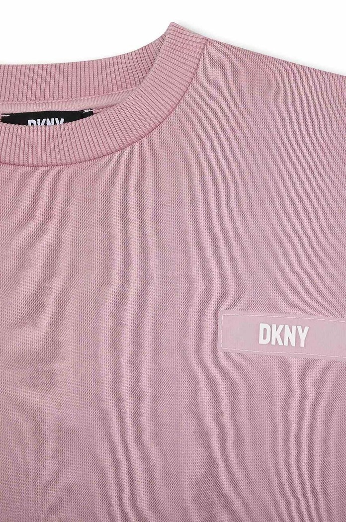 DÍVKA Dětská bavlněná mikina Dkny D35T00.162.174 fialová