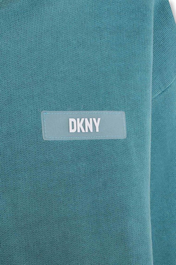 Момче Детски памучен суичър Dkny D55001.114.150 тюркоазен