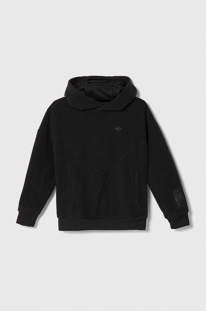 Detská mikina adidas Originals s kapucňou čierna IL5007