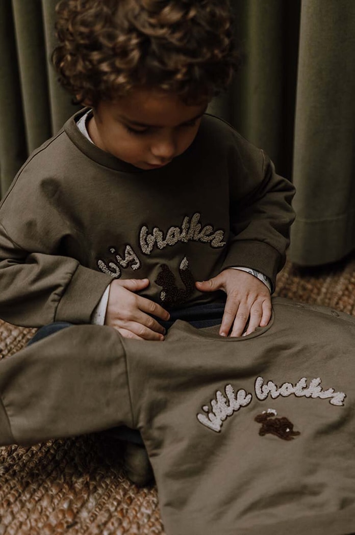 That's mine bluza niemowlęca 005073 Finley Little Brother Sweatshirt brązowy 005073