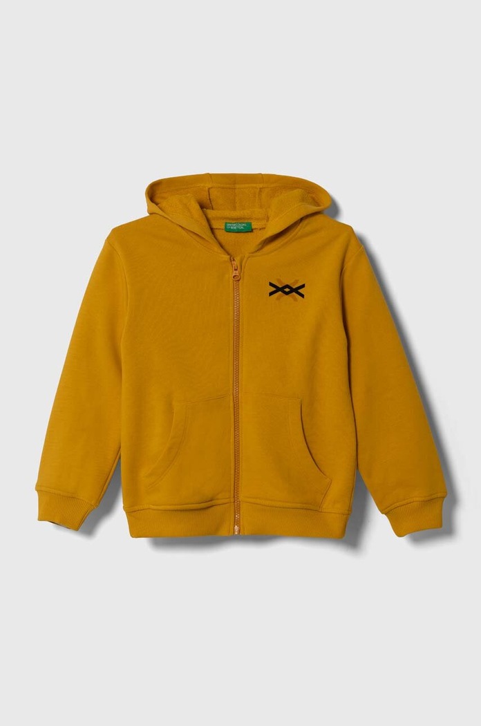 United Colors of Benetton bluza bawełniana dziecięca nadruk żółty 3J68G5023.P.SEASONAL