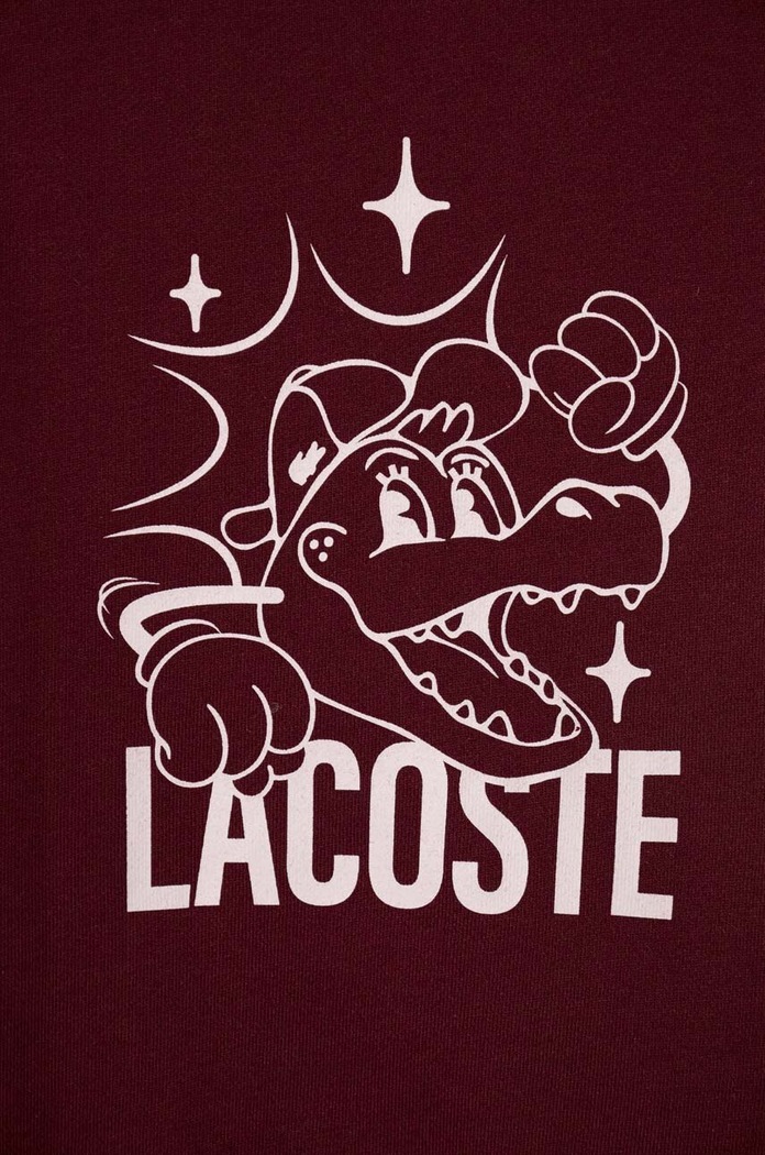 Chlapec Detská bavlnená mikina Lacoste SJ2461 burgundské