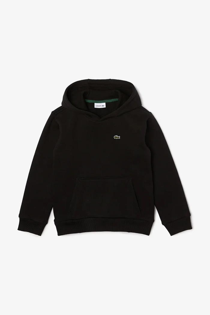 Detská mikina Lacoste s kapucňou čierna SJ5292