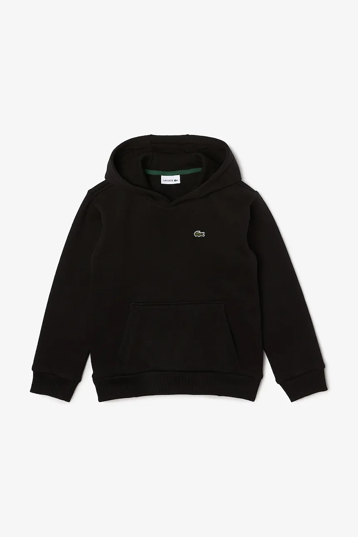 Detská mikina Lacoste s kapucňou čierna SJ5292