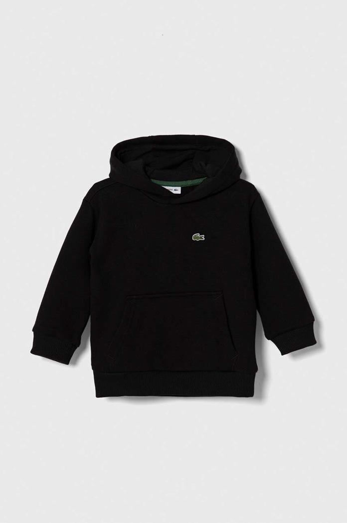 Detská mikina Lacoste s kapucňou čierna SJ5292