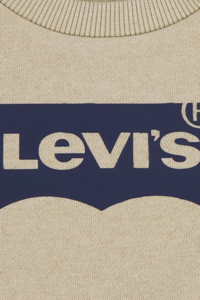 Chłopiec Levi's bluza niemowlęca z bawełną BATWING CREW 6E9079 beżowy