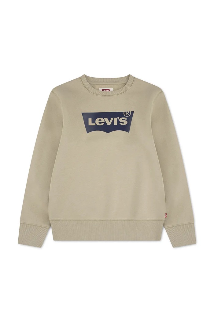 Levi's bluza dziecięca z bawełną BATWING CREWNECK beżowy 9E9079