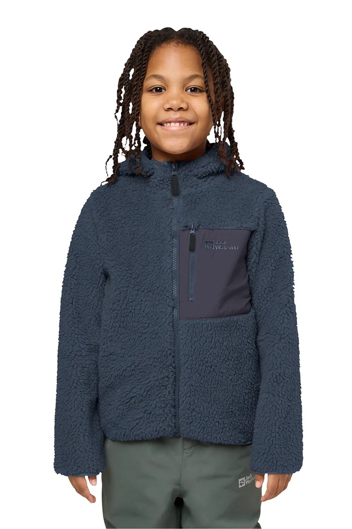 Jack Wolfskin Detská mikina Jack Wolfskin ICE CURL HOOD modrá 1609232.92.152