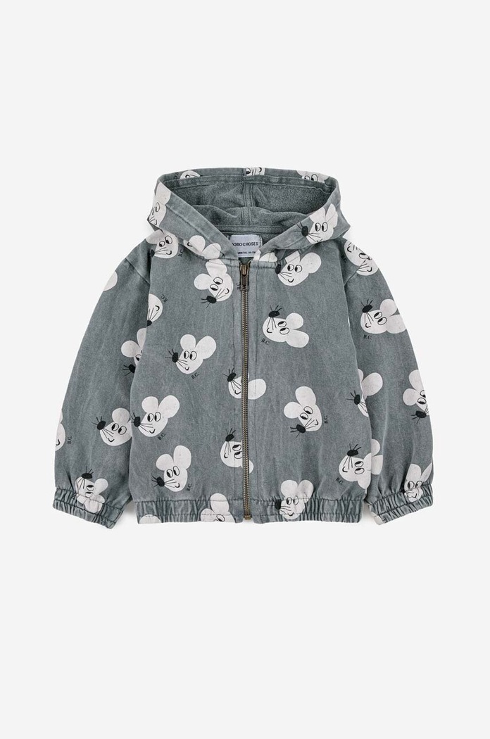 Bobo Choses bluza bebe cu modele gri 223AB042