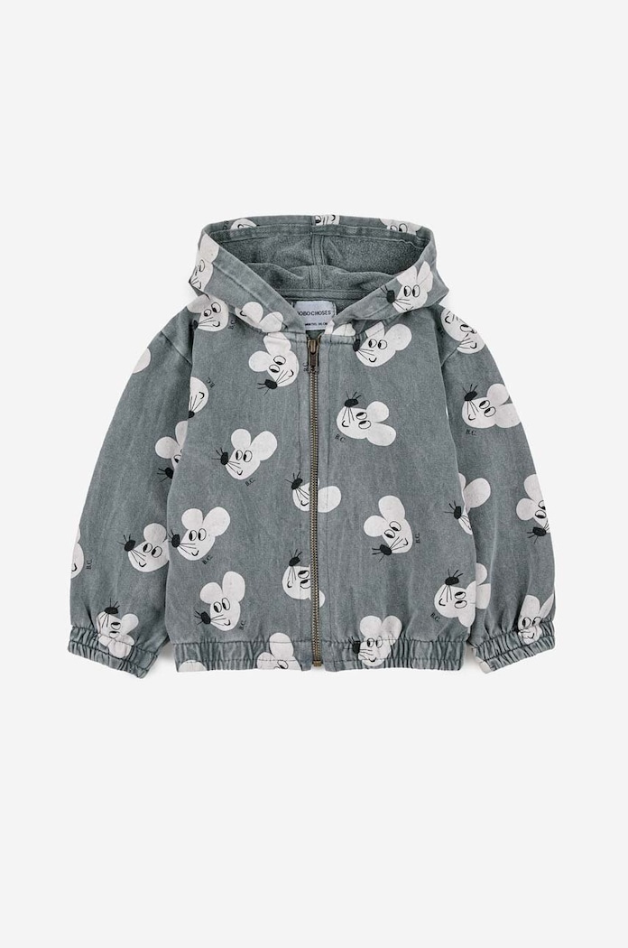 Bobo Choses bluza bebe cu modele gri 223AB042