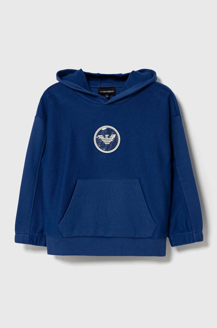 Detská mikina Emporio Armani s kapucňou modrá 6R4MJ3.4J62Z