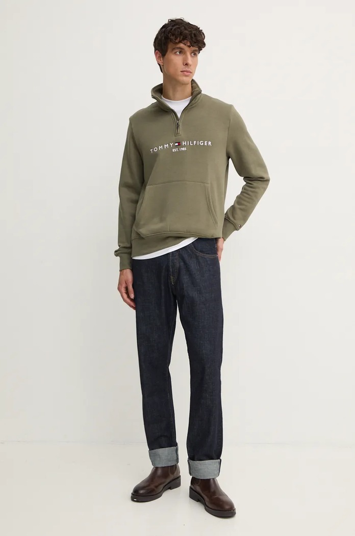 Mikina Tommy Hilfiger MW0MW20954 zelená AW24