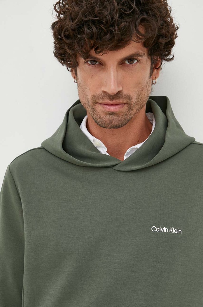 Mikina Calvin Klein s kapucí zelená K10K109927