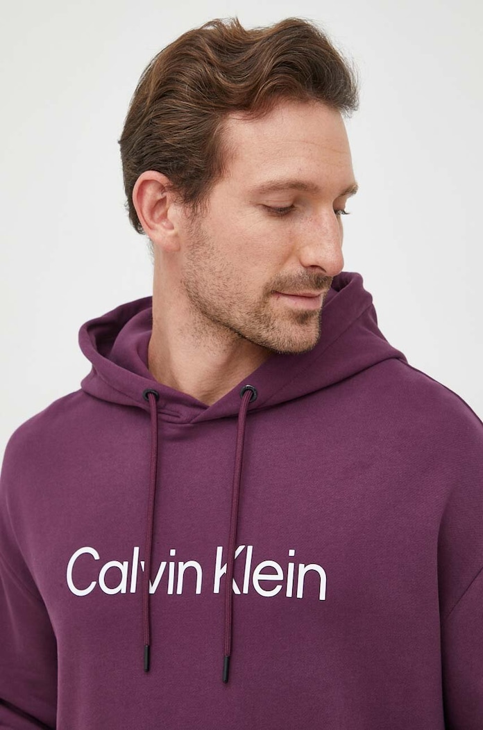 Bavlnená mikina Calvin Klein fialová K10K111345