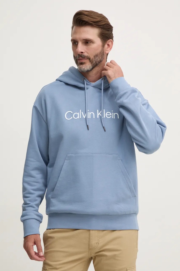 Calvin Klein bluza bawełniana niebieski K10K111345