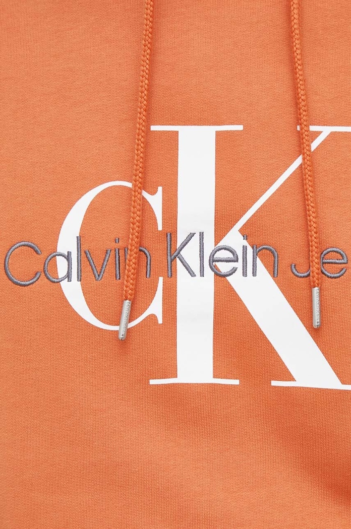 Bavlněná mikina Calvin Klein Jeans J30J320805 oranžová