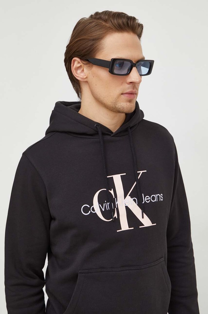 Bavlnená mikina Calvin Klein Jeans čierna J30J320805