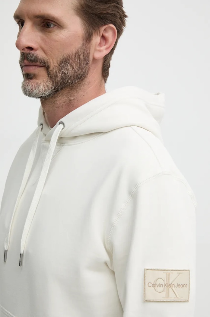 Bavlněná mikina Calvin Klein Jeans béžová J30J323430