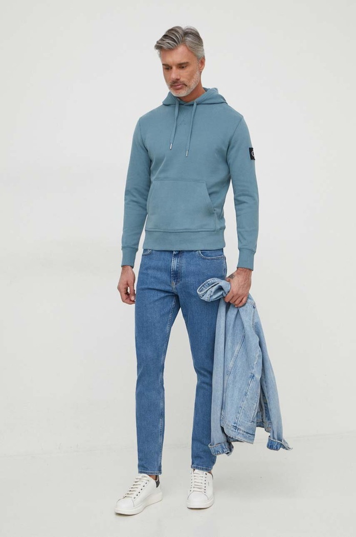 Calvin Klein Jeans Bluza bawełniana J30J323430 niebieski AA00