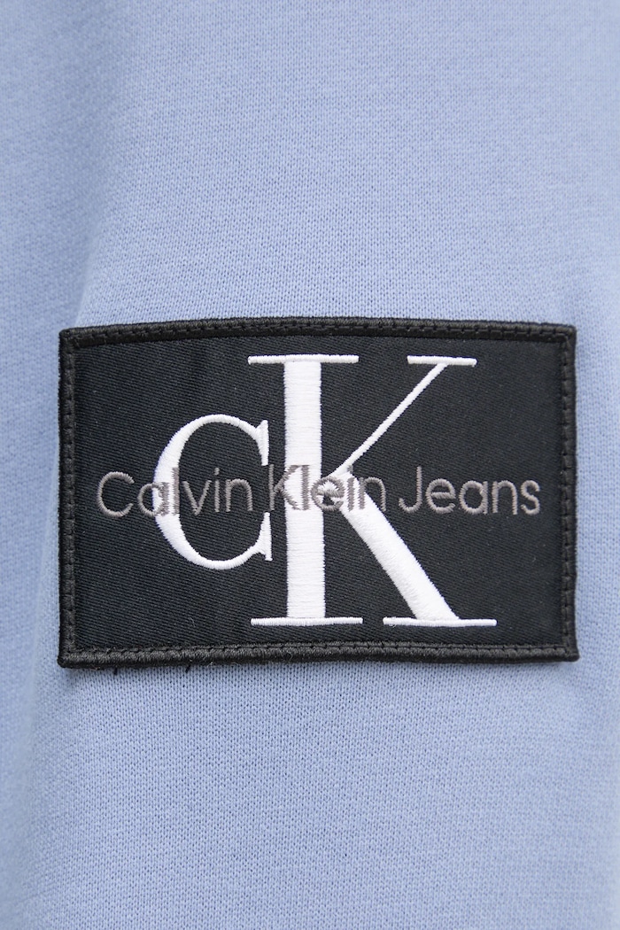 Bombažen pulover Calvin Klein Jeans J30J323430 modra