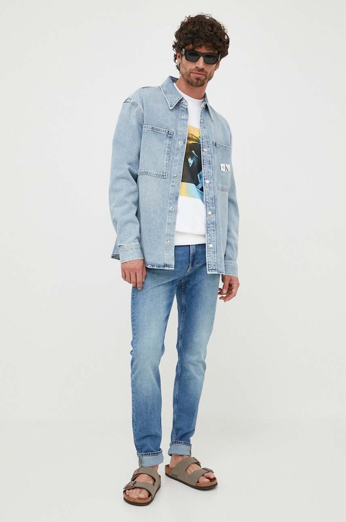 Bavlněná mikina Calvin Klein Jeans J30J323750 bílá AW23