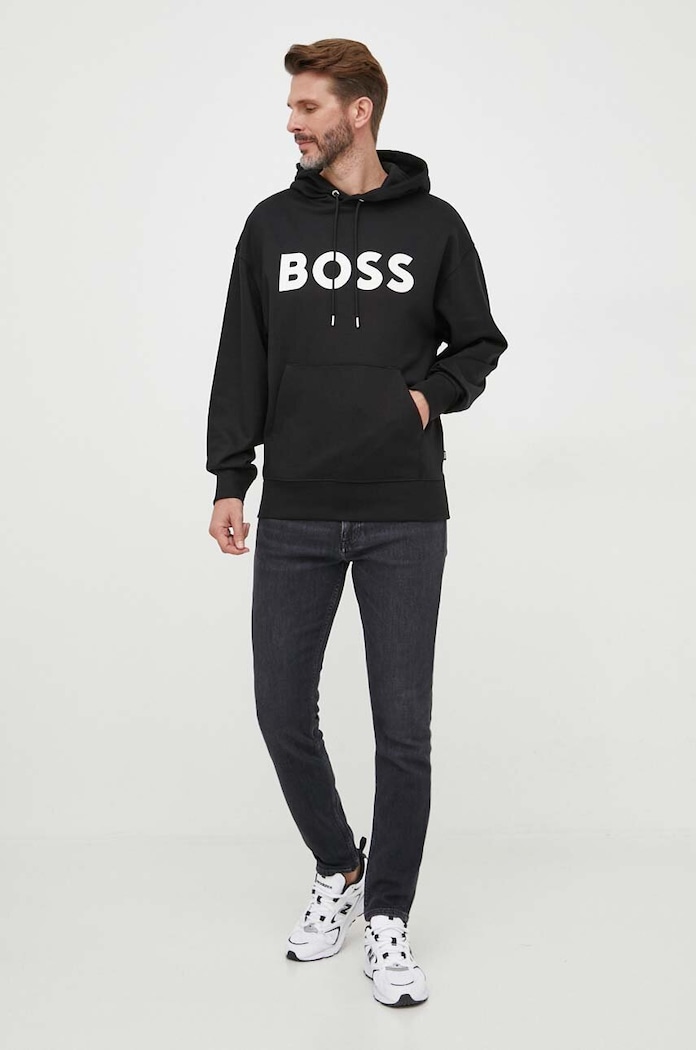 BOSS bluza bawełniana 50496661 czarny AW23