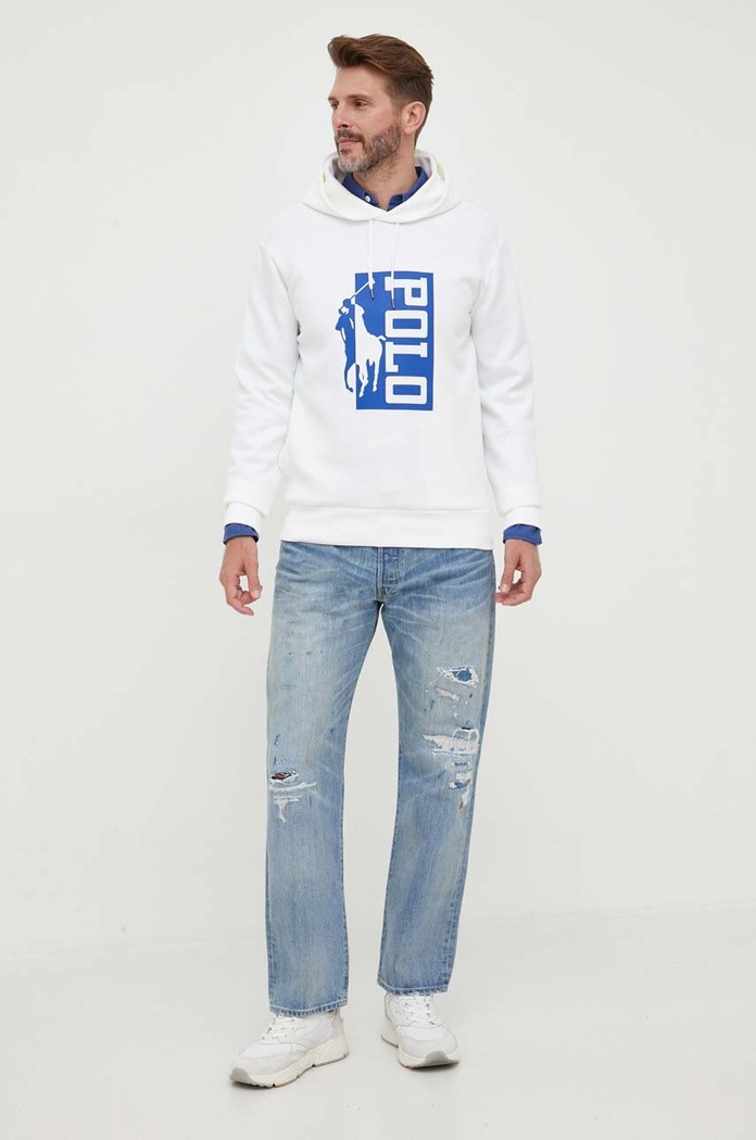 Mikina Polo Ralph Lauren 710909595 bílá AW23