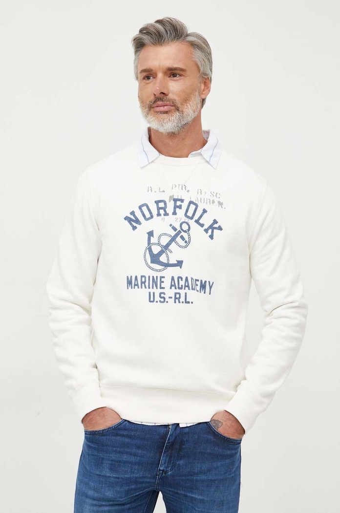 Mikina Polo Ralph Lauren bez kapucne biela 710909946
