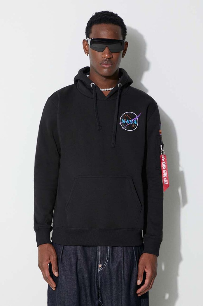 Mikina Alpha Industries x Nasa Space Shuttle Hoody nášivka černá 178317