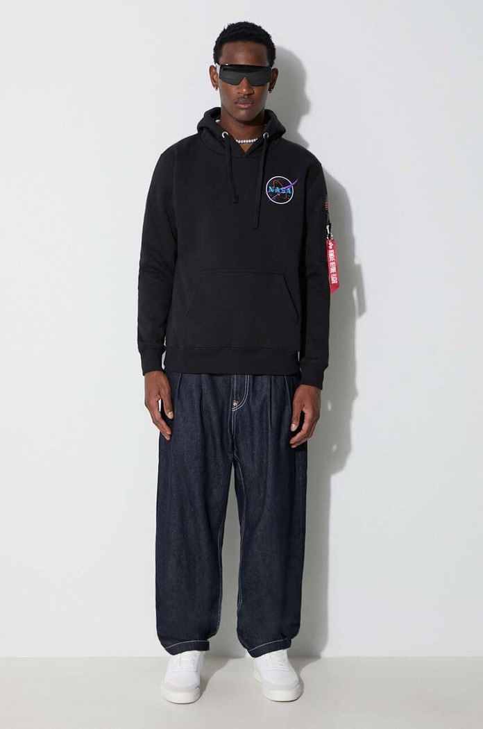 Mikina Alpha Industries x Nasa Space Shuttle Hoody 178317 černá AW24