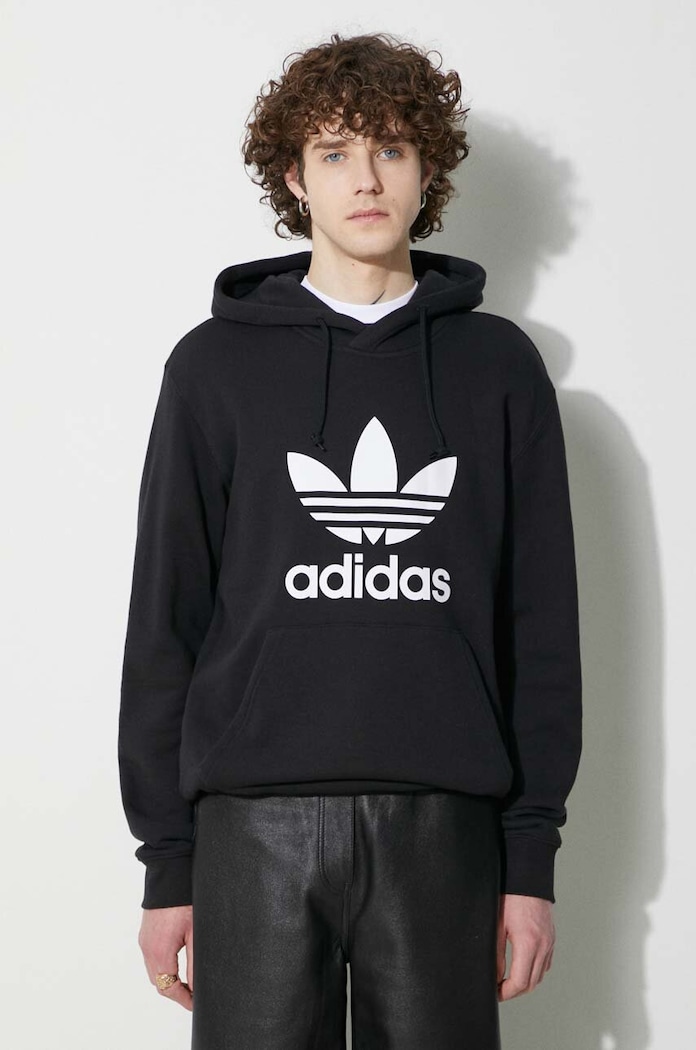 Бавовняна кофта adidas Originals надрук чорний IM4489