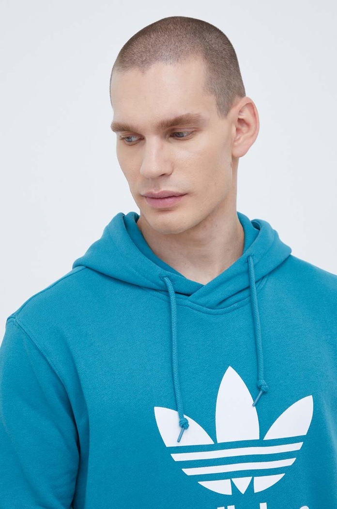 Pamučna dukserica adidas Originals tirkizna IM4498