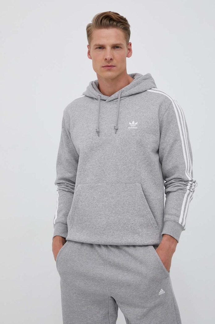 Mikina adidas Originals 3-Stripes melanž sivá IL2496