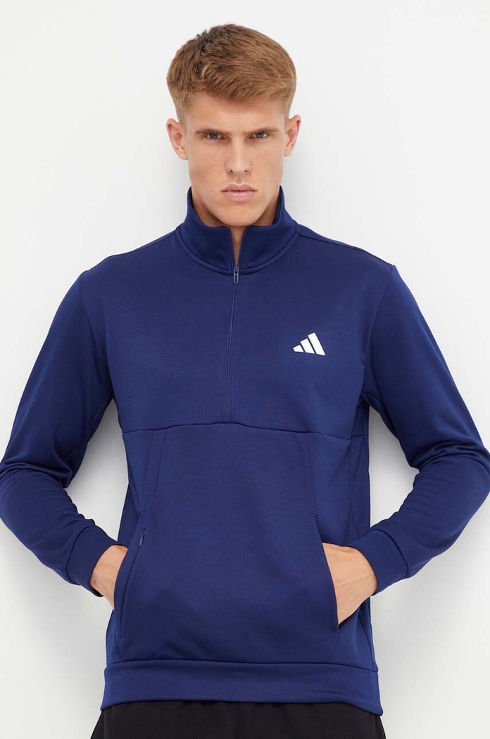 Tréninková mikina adidas Performance bez kapuce modrá IM1772