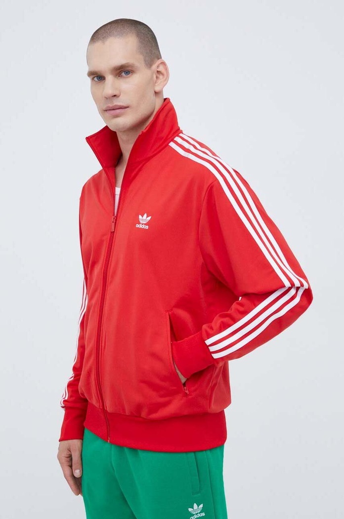 Суичър adidas Originals Adicolor Classics Firebird без качулка червен IJ7060