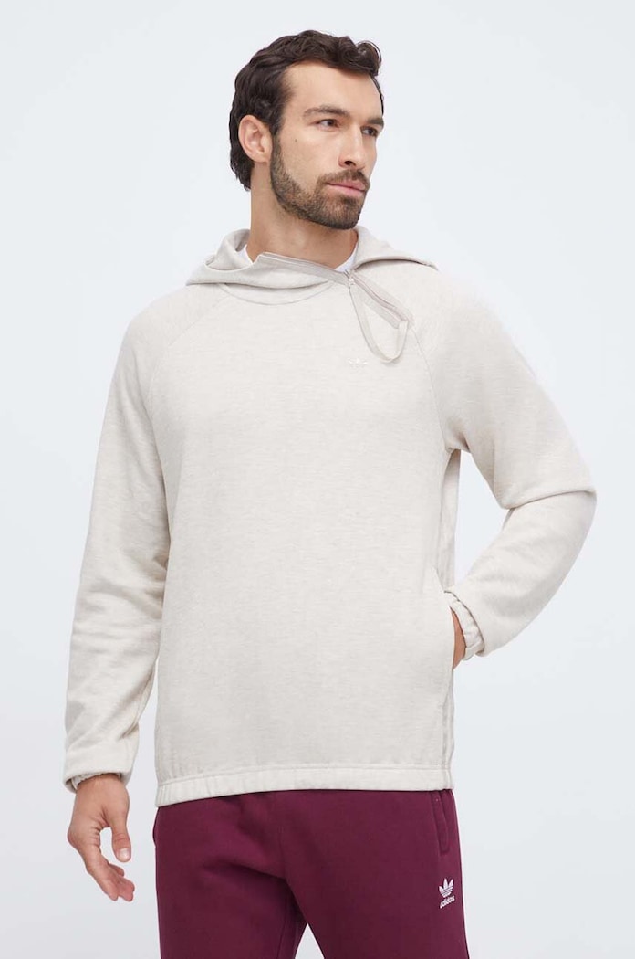 adidas Originals bluza z kapturem beżowy IJ7458