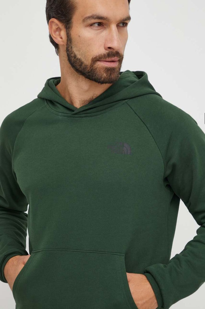 The North Face bluza bawełniana Raglan Redbox nadruk zielony NF0A2ZWUI0P1
