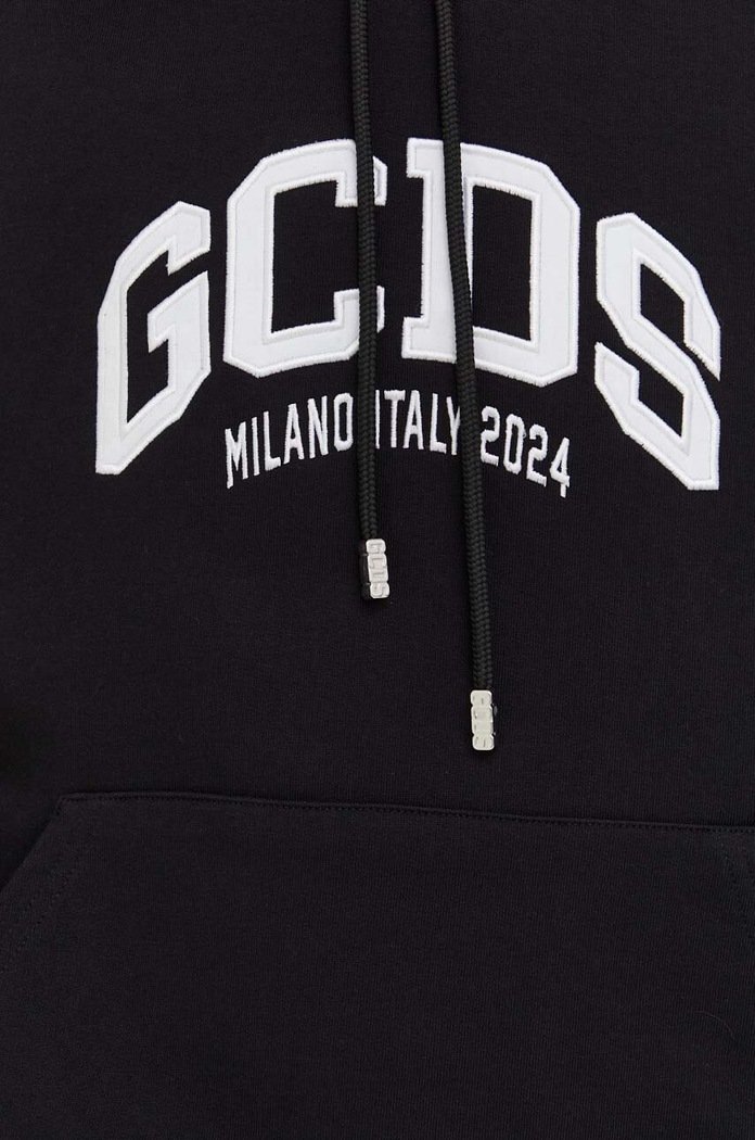 Βαμβακερή μπλούζα GCDS FW23M100681 μαύρο
