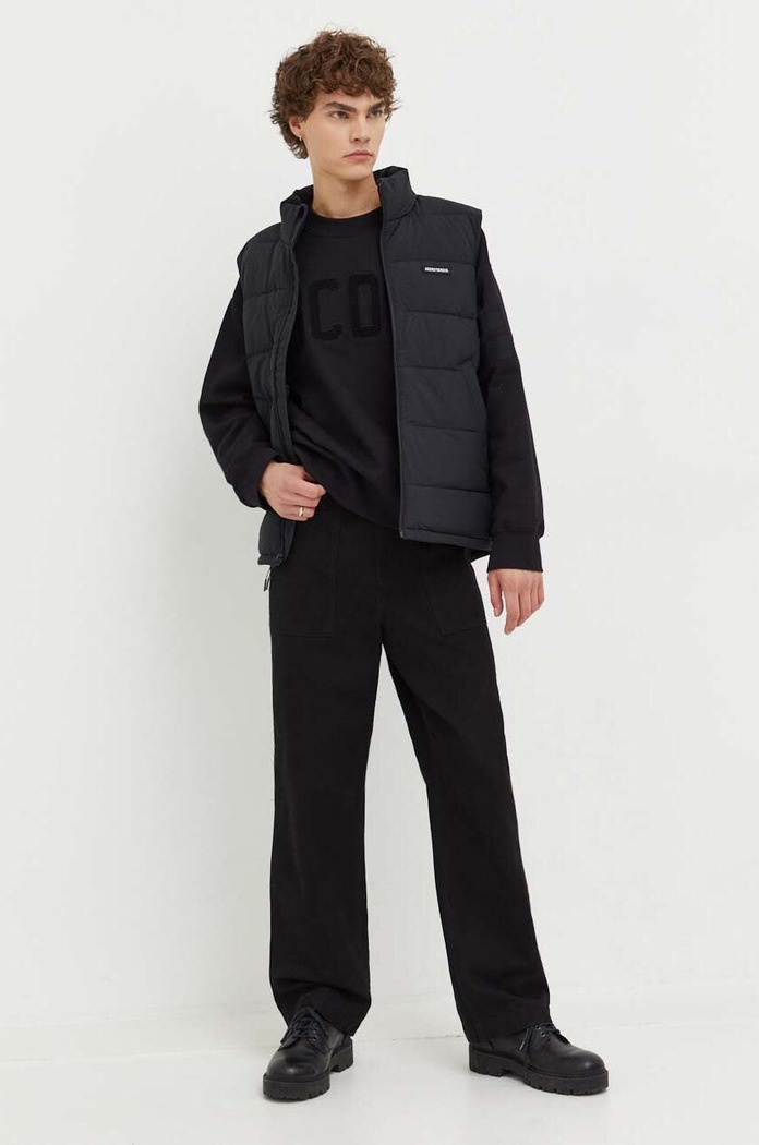 Βαμβακερή μπλούζα GCDS FW23M110115 μαύρο AW23