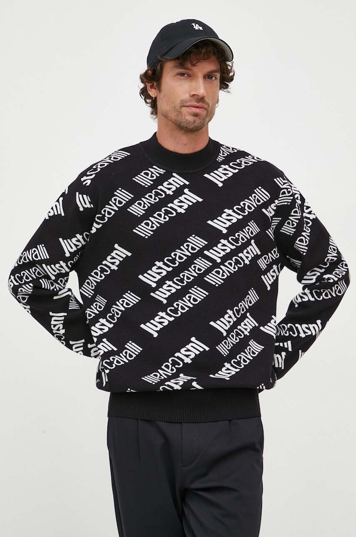 Just Cavalli sweter pozostałe czarny 75OAFM05.CM42N