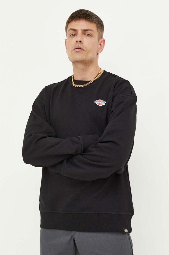 Pamučna dukserica Dickies pamuk crna DK0A4YLZ