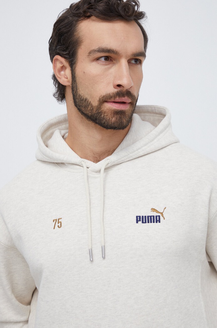 Pamučna dukserica Puma bež 621740