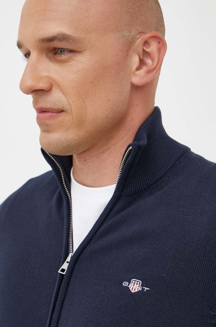 Памучна жилетка Gant тъмносин 8030164