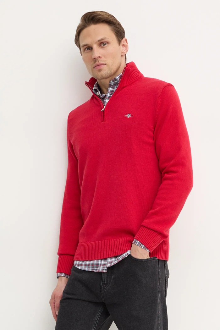 Gant pulover de bumbac grosime medie rosu 8030170