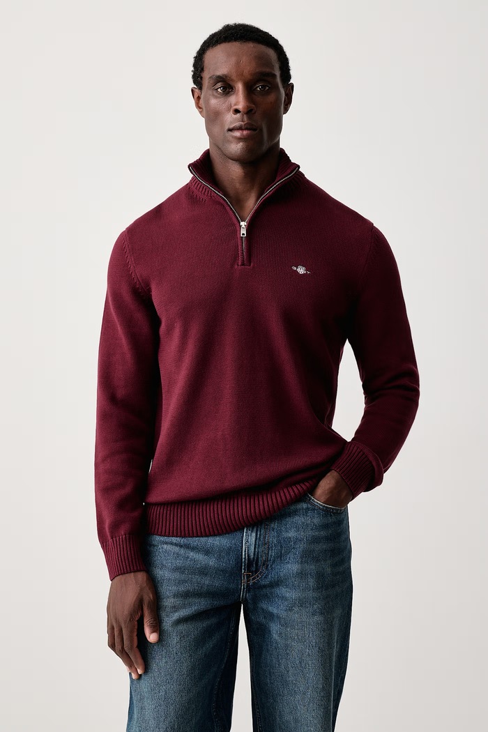 Gant Sweter męski bawełniany bordowy 8030170