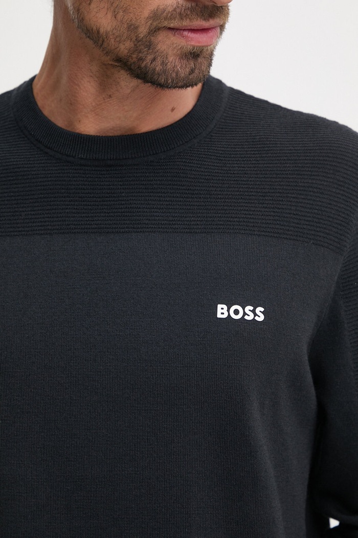 Svetr z vlněné směsi Boss Green BOSS GREEN 50498559 námořnická modř