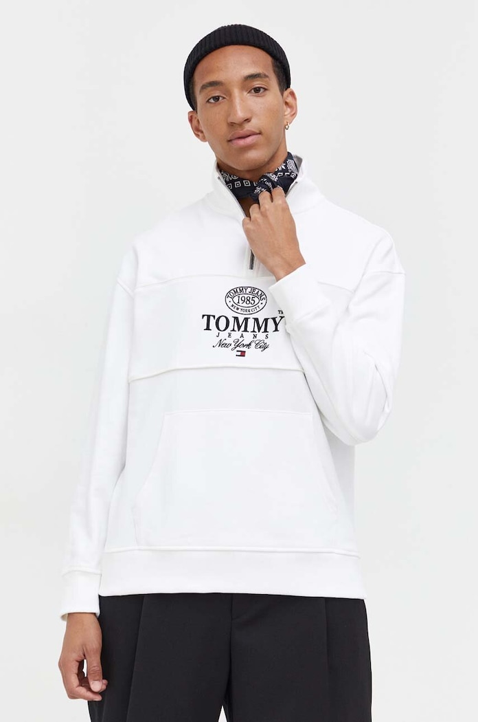 Tommy Jeans bluza bawełniana aplikacja biały DM0DM17800