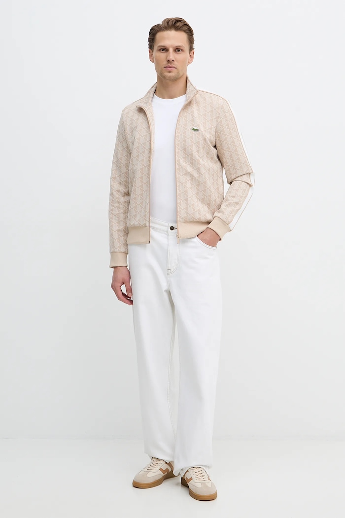 Mikina Lacoste SH1368 béžová SS26