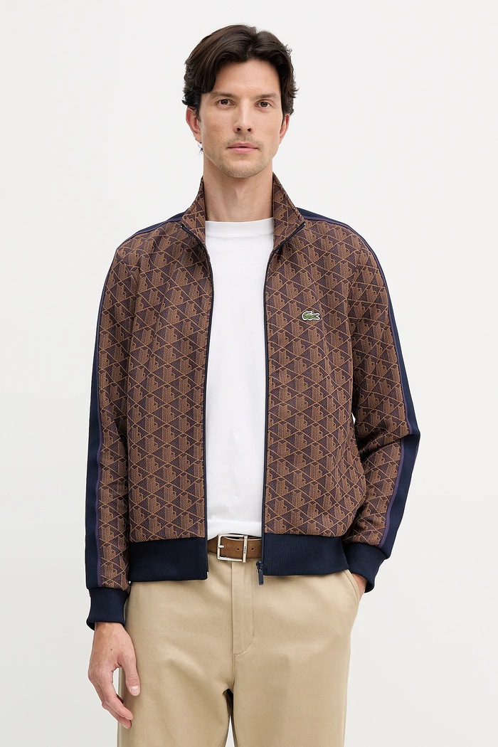 Hanorac cu fermoar pentru bărbați Lacoste SH1368 maro