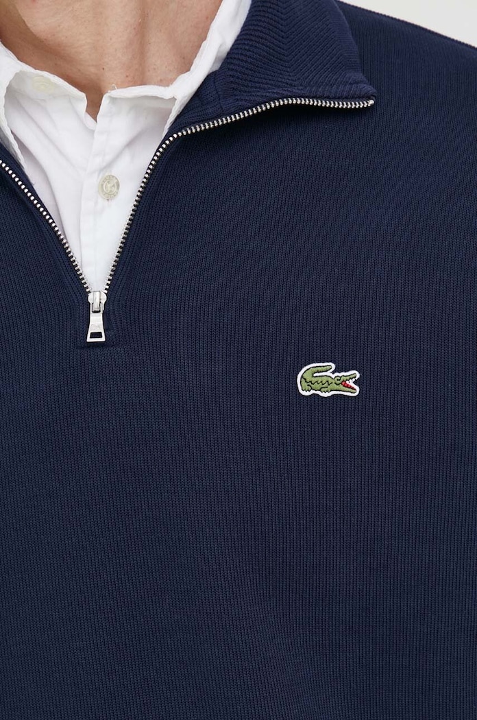 Bombažen pulover Lacoste SH1927 mornarsko modra